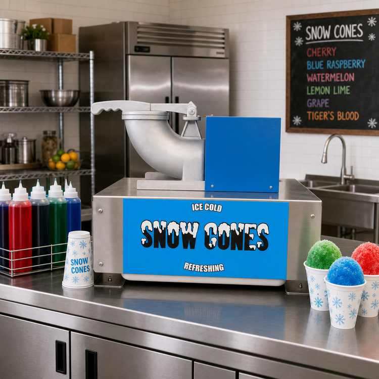 Product image #2 for Benchmark Snow Blitz Commercial Snow Cone Machine with Ice-Tote, 500 lbs. Crushed Ice Per Hour