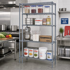 Thumbnail image #2 for Quantum WR63-1854GY-5 54W x 18D x 63H Wire Shelving Starter Unit, 5 Shelves, Gray Epoxy Finish