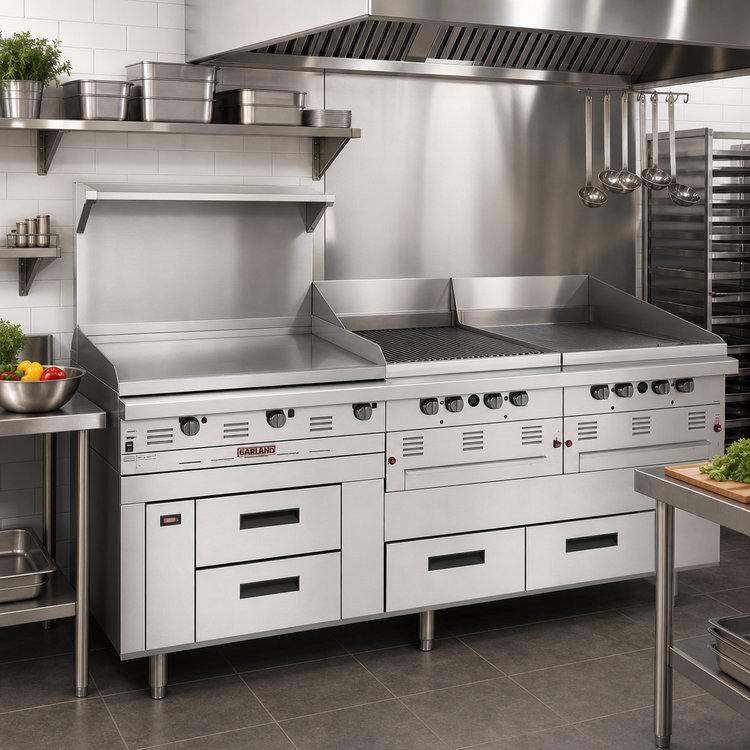 Product image #2 for Garland Arctic Fire 92-Inch Self-Contained Freezer Base with 4 Drawers, Stainless Steel, 115V