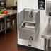 Thumbnail image #2 for Advance Tabco 7-PS-58 Skirted Wall Mounted Stainless Steel Hand Sink, 9 x 9 x 5 Bowl, with Knee Valve and Side Splashes