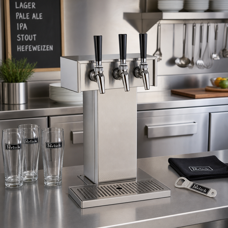 Product image #2 for Perlick Tee Tower Style 2-Faucet Stainless Steel Beer Dispensing Kit