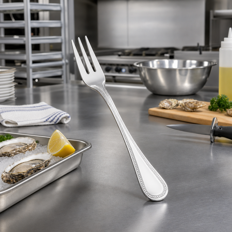 Product image #3 for Winco Deluxe Pearl 5-3/8 Inch Oyster Fork, 18/8 Stainless Steel, Extra Heavy Weight, Mirror Finish