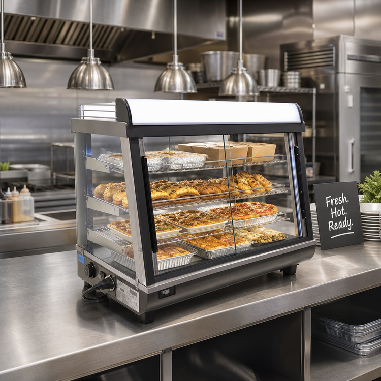 Product image #2 for Omcan Elite Series Countertop Pass-Thru Heated Display Case, 35-Inch, Full/Self-Service