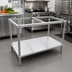 Thumbnail image #2 for Omcan Stainless Steel Poly Top Work Table Frame with Undershelf, 36 x 30 x 36 Inches