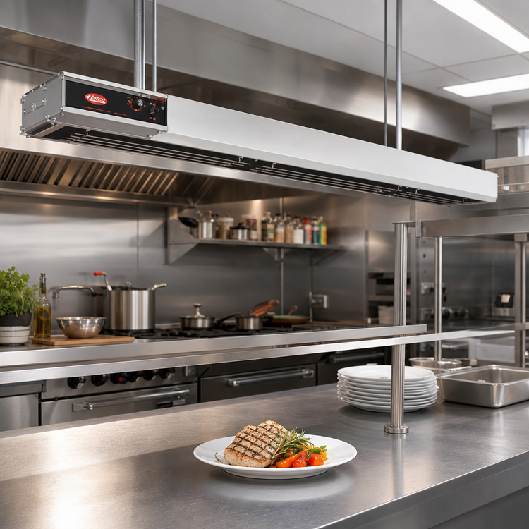 Product image #2 for Hatco Glo-Ray 48-Inch Unlighted Dual Infra-Black Strip Heater with 6-Inch Spacer, 2200W, Aluminum