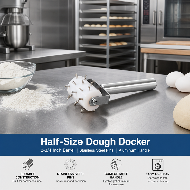 Product image #2 for Half-Size Dough Docker with 2-3/4 Inch Barrel, Stainless Steel Pins, and Aluminum Handle