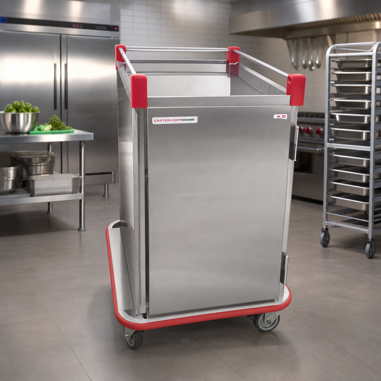 Product image #2 for Carter-Hoffmann Performance Series Stainless Steel Patient Tray Cart, Single Door, 8-Tray Capacity