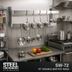 Thumbnail image #2 for Steel Works Stainless SW-72 72-Inch Wall-Mount Double-Bar Stainless Steel Pot Rack