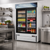 Thumbnail image #2 for Everest Refrigeration Two-Section Reach-In Glass Door Merchandiser Refrigerator, 48 Cu. Ft., Sliding Doors, Bottom Mounted