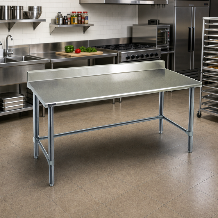 Product image #2 for Eagle Group Spec-Master 48-Inch x 30-Inch Stainless Steel Work Table with 4-1/2-Inch Backsplash