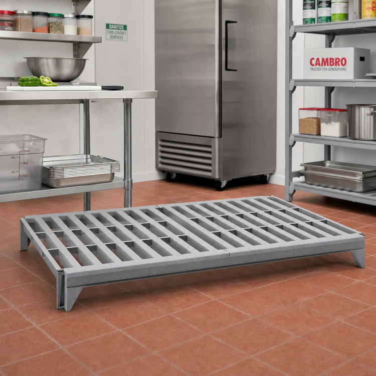 Product image #3 for Cambro Camshelving Premium Vented Shelf Kit, 24"W x 48"L, Speckled Gray