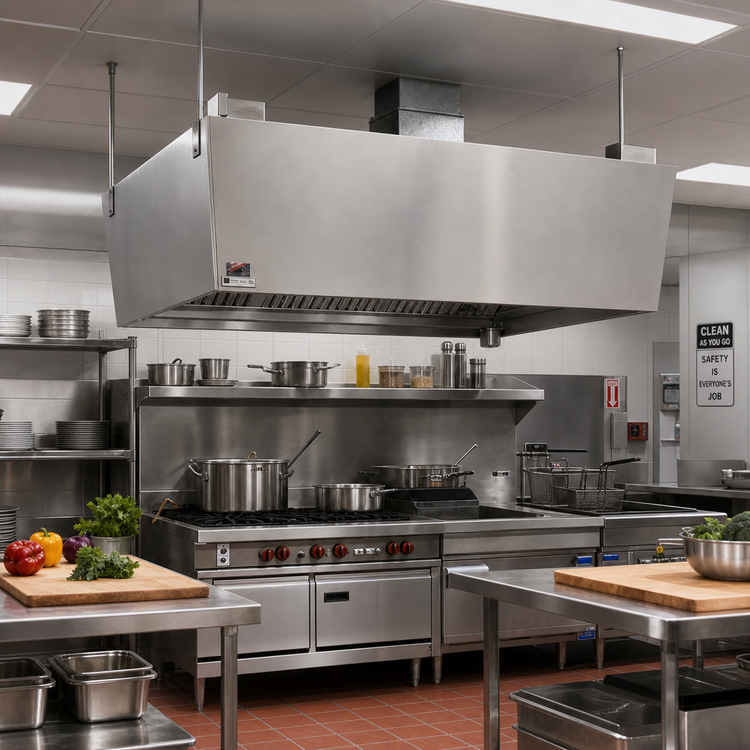 Product image #2 for John Boos Box Type Condensate Hood with Exhaust Collar and Drain, 42 x 42 x 19 Inches