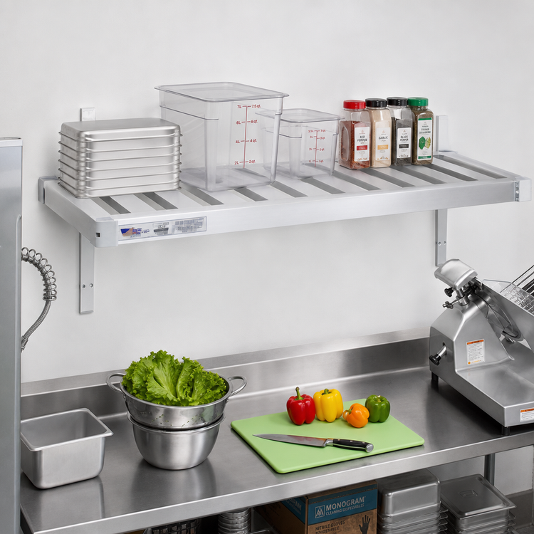 Product image #3 for New Age Adjust-A-Shelf T-Bar Wall-Mounted Aluminum Shelf, 66 x 15 Inches, 1,500 lb Capacity