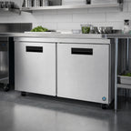 Thumbnail image #2 for Hoshizaki Steelheart UR60B-01 Two-Section 60-Inch Undercounter Reach-In Refrigerator, 17.55 Cu. Ft., Solid Doors, Stainless Steel
