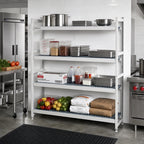 Thumbnail image #2 for Fermod Fermostock 4R68A83 4-Tier Stationary Starter Polymer Shelving Unit, 68"W x 14"D x 83"H, Gray, Perforated