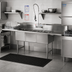 Thumbnail image #2 for John Boos Straight Stainless Steel Dishtable/Pot Sink with 3 Compartments, 2 Drainboards and Right-Side Dish Machine Attachment