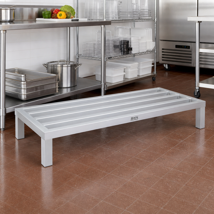 Product image #2 for John Boos 48-Inch x 20-Inch x 12-Inch Aluminum Dunnage Rack, 1-Tier Square Bar, 1,500 lb Capacity