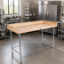 Thumbnail image #2 for John Boos 96-Inch x 36-Inch Bakers' Wood Top Work Table with 4-Inch Riser and Galvanized Base