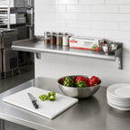 Thumbnail image #2 for Eagle Group Snap-n-Slide SWS1548-14/304-VMAR 48"W x 15"D Wall-Mounted V Marine Front Edge Shelf, 14/304 Stainless Steel