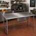 Thumbnail image #2 for Eagle Deluxe Series Stainless Steel Work Table with Rear Upturn and Tubular Base, 72 x 36 Inches