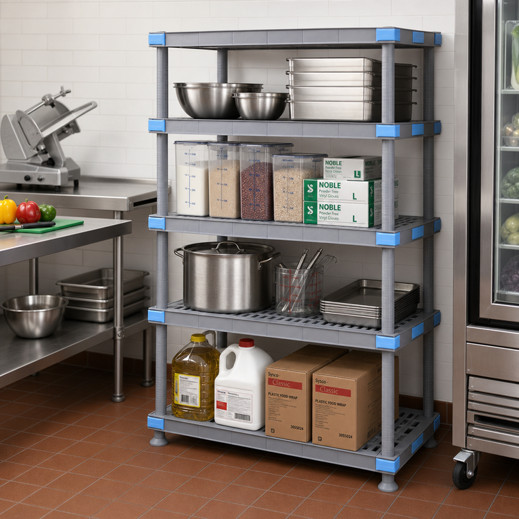 Product image #2 for Quantum Millenia 48 x 24 x 62 Inch Gray Polymer 4-Shelf Starter Shelving Unit