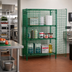 Thumbnail image #2 for Quantum Stationary Security Cage with 2 Intermediate Shelves, 36 x 21 x 63 Inches, Green Epoxy
