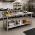 Thumbnail image #2 for 72 Inch x 18 Inch Stainless Steel Flat Top Work Table with Undershelf