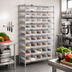 Thumbnail image #2 for Quantum Bin Wire Shelving System with 44 Clear Bins, 36 Inch W x 12 Inch D x 74 Inch H