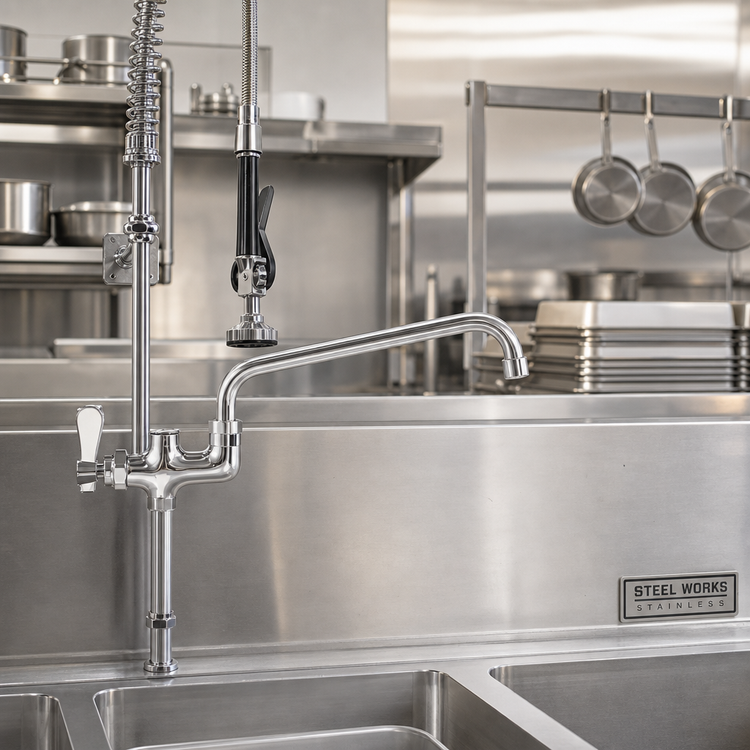 Product image #2 for Steel Works Stainless 12-Inch Add-On Faucet for Pre-Rinse Units