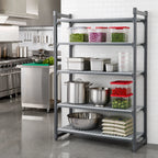 Thumbnail image #2 for Cambro Camshelving® Basics Plus CBU186072V4580 4-Tier Stationary Starter Polymer Shelving Unit, 18"D x 60"W x 72"H, Brushed Graphite