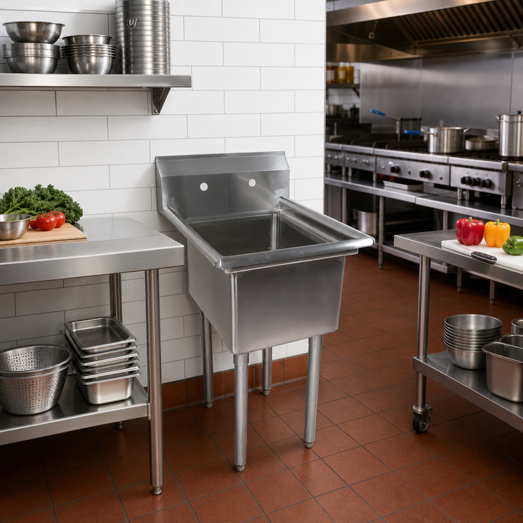 Product image #2 for John Boos E1S8-1620-12 E-Series 1-Compartment Stainless Steel Sink with 16 x 20 x 12-Inch Bowl