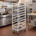 Thumbnail image #2 for Channel Standard Series Aluminum Cafeteria Tray Rack, Single Section, End Load, 20-Tray Capacity, 21 x 30 x 70 Inches