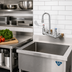Thumbnail image #2 for T&S Brass Double Wall-Mount Pantry Mixing Faucet with Swivel Gooseneck, 8-Inch Centers, 2.2 GPM