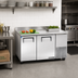 Thumbnail image #2 for True 60.25-Inch Two-Section Deep Worktop Refrigerator with Stainless Steel Top and Rear Splash
