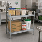 Thumbnail image #2 for BK Resources VSU3-6724 Dry Storage Shelving Unit, 67"W x 24"D x 38"H, 2 Adjustable Shelves, Galvanized