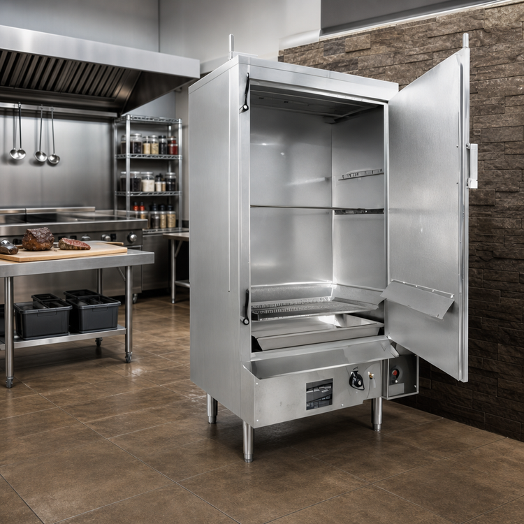 Product image #2 for MasterRange 24-Inch Natural Gas Smokehouse Smoker with 3 Burners and Right-Hinged Door