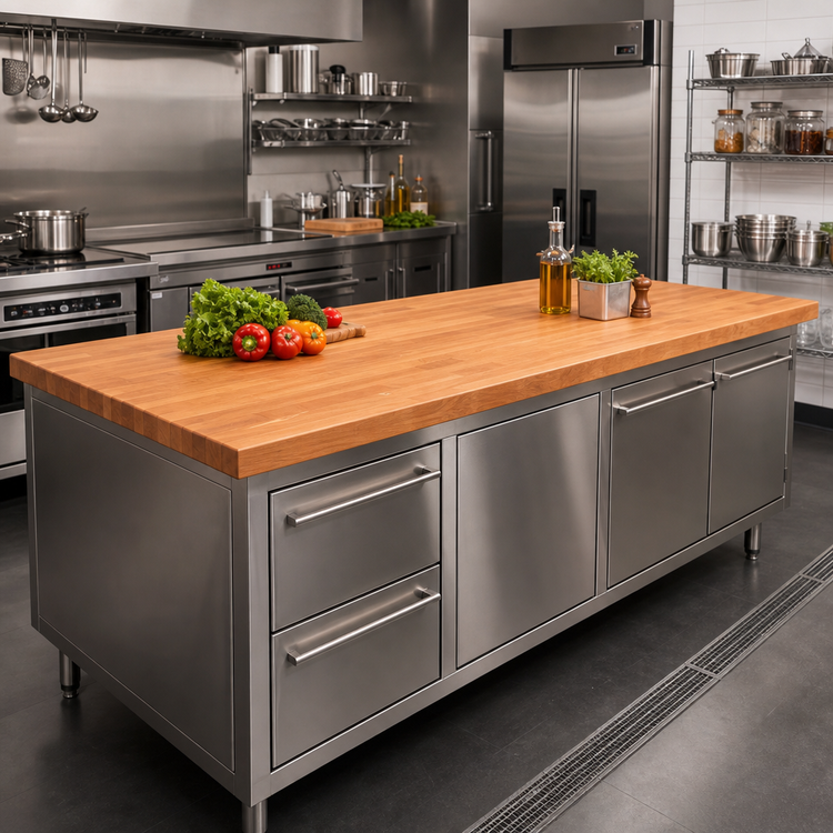 Product image #2 for Boos Block 96 Inch x 32 Inch Kitchen Countertop, Full-Length Edge Grain American Cherry, 1-1/2 Inch Thick, Oil Finish