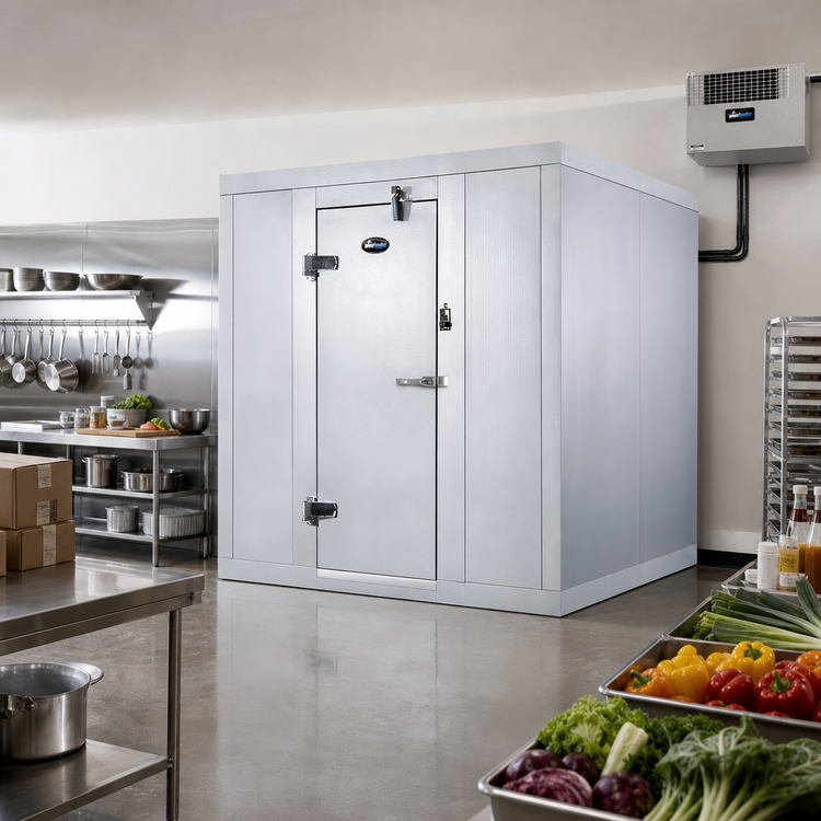 Product image #2 for AmeriKooler Quick Ship Indoor 8' x 8' Walk-In Freezer with Aluminum Floor and Remote R-448A Refrigeration