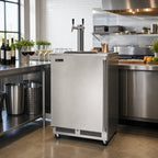 Thumbnail image #2 for Perlick Corporation HC24RS4S-I0-SLFLT Mobile Beer & Wine Dispenser, Stainless Steel, 2 Faucets, 1 Quarter Barrel or 2 Sixth Barrels