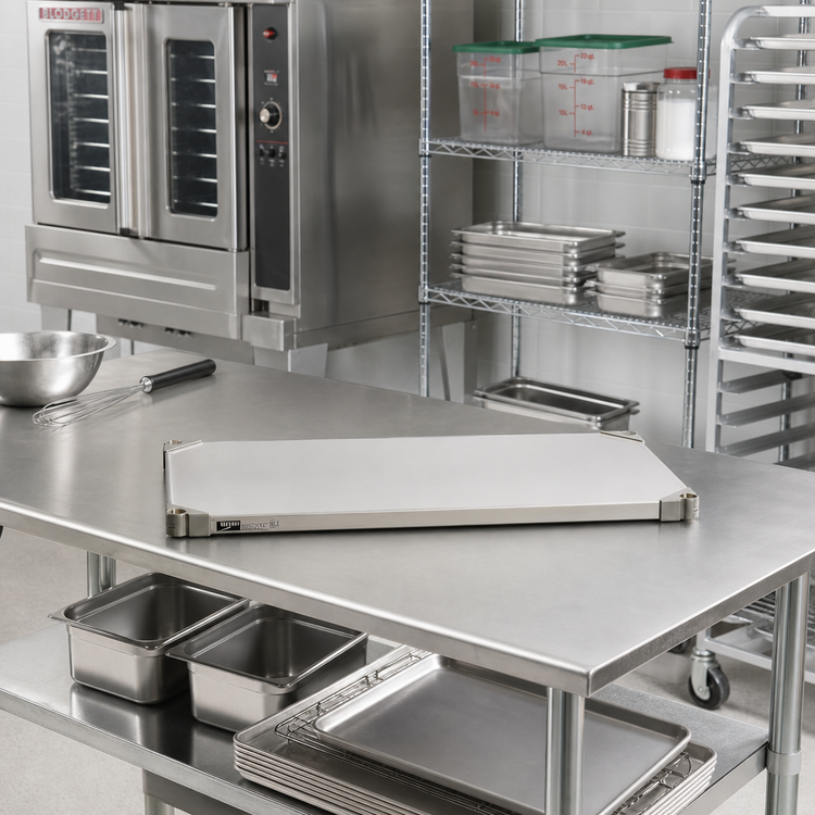 Product image #2 for Metro Super Erecta 48" x 14" Solid Stainless Steel Shelf, Autoclavable/Cart-Washable