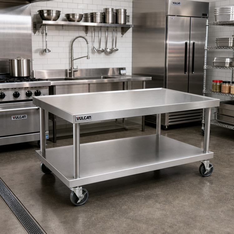 Product image #2 for Vulcan 61-Inch Wide Stainless Steel Equipment Stand with Undershelf and Casters