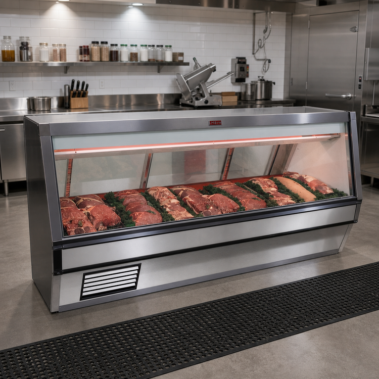 Product image #2 for Howard-McCray 40E Series Remote Red Meat Service Case, 76-1/2 Inch Wide, Stainless Steel, LED Lighting