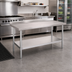 Thumbnail image #2 for Stallion Economy Stainless Steel Work Table with 5-Inch Backsplash and Galvanized Base, 60 x 24 Inches