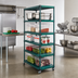 Thumbnail image #2 for Eagle Group QuadPLUS 5-Tier Mobile Wire Shelving Starter Unit, 60 x 24 x 74 Inches, Green Epoxy Finish