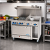 Thumbnail image #2 for Comstock-Castle 48-Inch Commercial Gas Range with 4 Open Burners, 24-Inch Griddle, Extra-Wide Oven, and Storage Cabinet