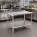 Thumbnail image #2 for Klinger's Trading ABST3030 30 Inch x 30 Inch Stainless Steel Work Table with 2 Inch Rear Up-Turn and Undershelf