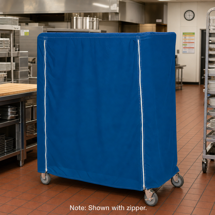 Product image #2 for Metro Mariner Blue Uncoated Denier Nylon Banquet Cart Cover, 60 x 21 x 62 Inches