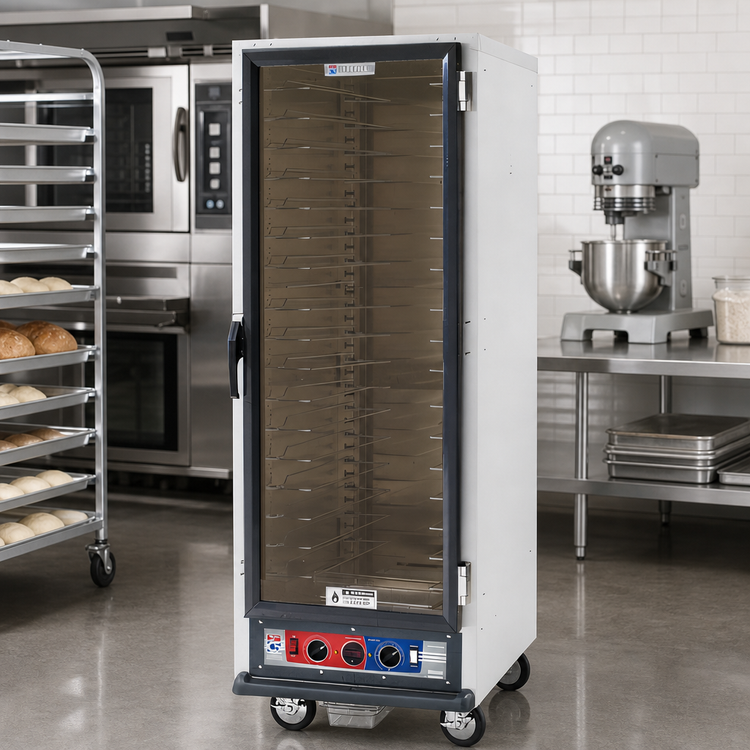 Product image #2 for Metro C5 1 Series Mobile Full Height Combination Heated Holding and Proofing Cabinet with Clear Door and Universal Wire Slides