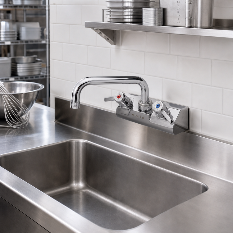 Product image #2 for T&S Brass equip 4-Inch Wall-Mount Faucet with 6-Inch Swing Nozzle and Lever Handles