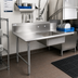 Thumbnail image #2 for BK Resources Heavy-Duty Straight Soiled Dish Table with Pre-Rinse Sink, 60 Inch, Left-to-Right, Stainless Steel